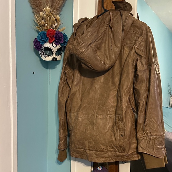 NICHOLAS K Sultan Jacket - Brown Leather Toggle Coat - Picture 6 of 16